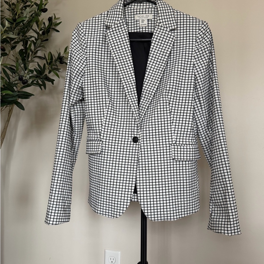 Rachel Zoe Black & White Windowpane Blazer
